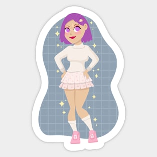 Cute beautiful girl skirt design Sticker